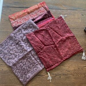Bombay Burgundy and Mauve Embroidered Cosmetic Bags